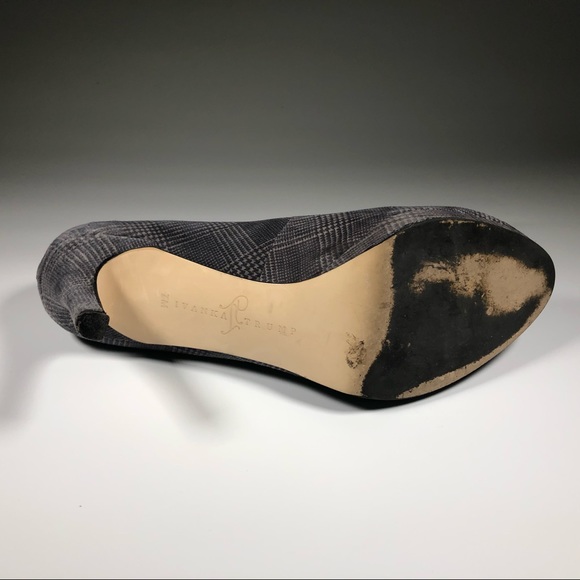 IVANKA TRUMP SOPHIA Smooth Gray Suede Herringbone - Picture 4 of 8
